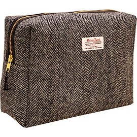 Vagabond Bags Ltd Harris Tweed Herringbone Big Bertha Bag ,Black & White Herringbone Tweed,25 cm