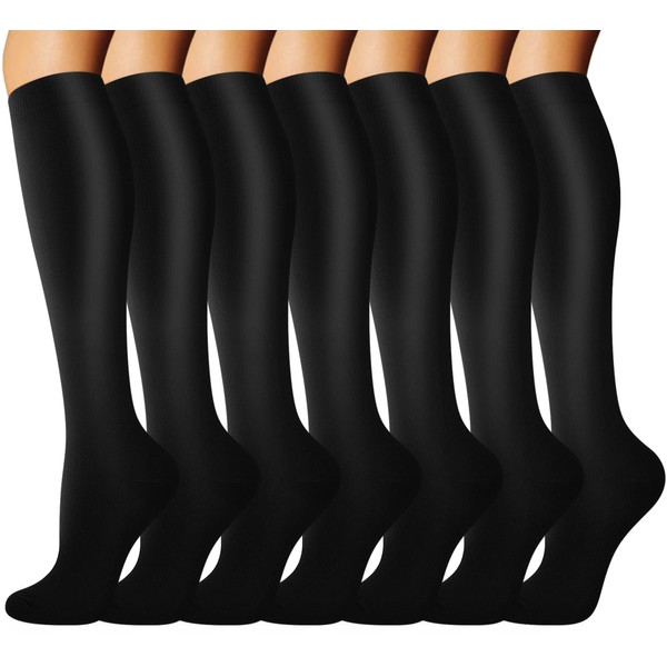 7 pares de calcetines médicos de compresión de cobre para hombres y mujeres, calcetines graduados para fútbol, correr, enfermeras