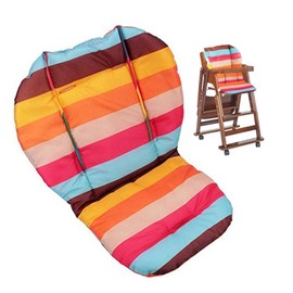 twoworld Baby High Chair Seat Cushion Liner Mat Pad Cover Rainbow Striped Water Resistant