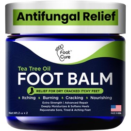 Antifungal Cream - For Itchy Feet and Skin Fungus Relief - Extra Strength Treatment for Athlete’s Foot, Ringworm, and Jock Itch. Moisturizer for Dry Cracked Feet infused with Tea Tree Oil Made in USA