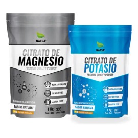 1 Kg Citrato De Magnesio + 1 Kg Citrato De Potasio Alimentic Sabor Natural