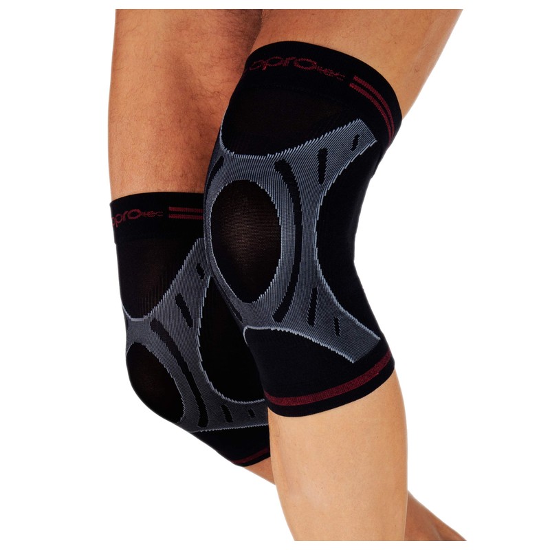 OPRO Unisex - Adults' Knee Support Black, black, l