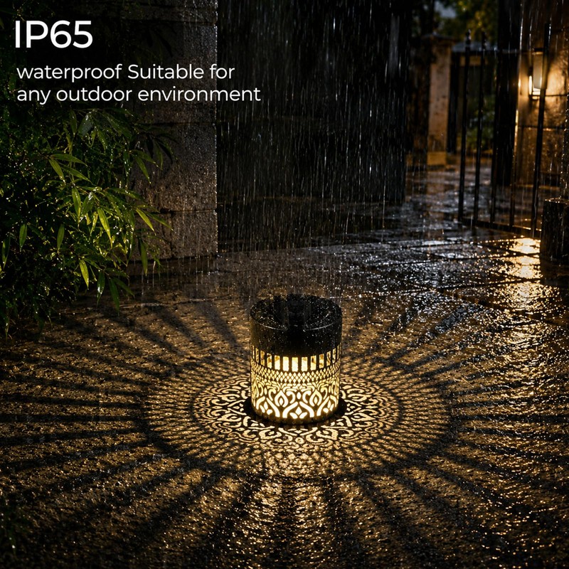 Veeydrut Solar Mandala Wall Lights, Waterproof Metal Outdoor Fence Decor