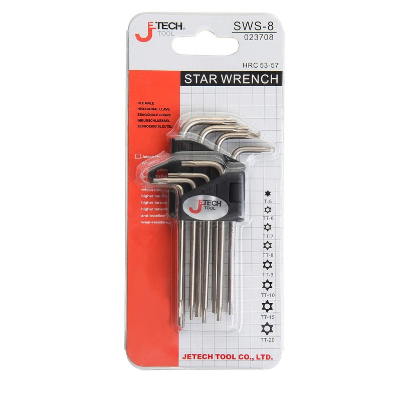 Jetech 8-Pieces Long Arm Security Bit Wrench Set,Tamper Resistant Star-Torx