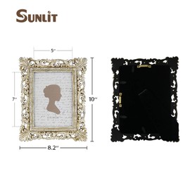 Vintage Picture Frame 5x7 Large Antique Picture Frame Table Wall Hanging Gold