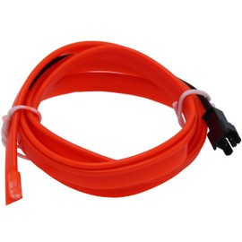 Recambo 1M EL Wire LED Ambient Lighting, 12 V Flexible Neon Light Strip, Interior Lighting for Car, Inverter Included, Waterproof Ambient Light for Cars, Red