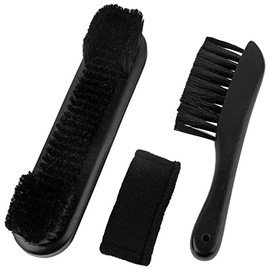 Framendino, 3 Pack Wood Billiards Pool Table and Rail Brush with Billiard Cue Cloth Cleaner Black