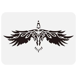 FINGERINSPIRE Odin Raven Painting Large Stencil 8.3x11.7 Viking Raven Drawing Template Reusable Raven Pattern Viking Themes Painting Stencil for Painting on Wall Wood Furniture DIY Home Decor