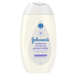 Johnson’s Sensitive Care Face & Body Baby Cream, Lightly Scented, Sunflower Oil, Vitamin B5, Sensitive & Dry Skin, 400 mL