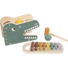small foot 12461 Safari Xylophone Wooden Toy for Knocking and Making Music, for Children from 12 Months