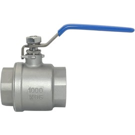 Dsmpipeft1Pcs 316 Stainless Steel 1-1/4" Full Port Ball Valve with Heavy Duty Blue Vinyl Insulation Handle, NPT Female x Female Thread,1000 WOG
