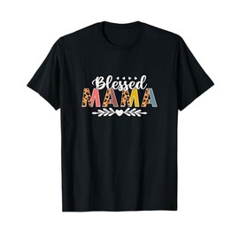 Blessed Mama Leopard Print Vintage Mother's Day T-Shirt