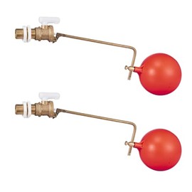 Adjustable 1/2" Part 2 Ball-Cock Float Valve with Ball for Toilet Cisterns & Water Tanks, Premium BS1212 Standard Ball Valve (2 Pack)