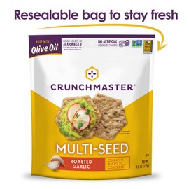 Crunchmaster Multi-Seed Crackers, Roasted Garlic, 4 oz.