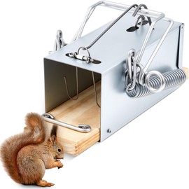 CimoroWin 1 Pcs Squirrel Tube Trap Outdoor Heavy-Duty Rodent Trap, Silver