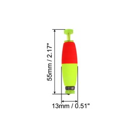 PATIKIL Fishing Bobbers Floats, 10Pcs 55x13mm EVA Spring Foam Floats Weighted Bobbers Buoy for Crappie Bass Trout, Red Yellow