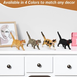 MMOS X JXK Walking Cat Figurine, Resin Cat Statue with Intricate Texture Details, Cat Gifts for Cat Lovers, Home Decor for Cat Lovers