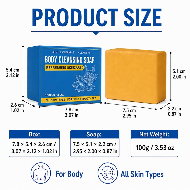Turmeric Cleansing Soap Bar, Body Clarifying Oily Skin Bath Care