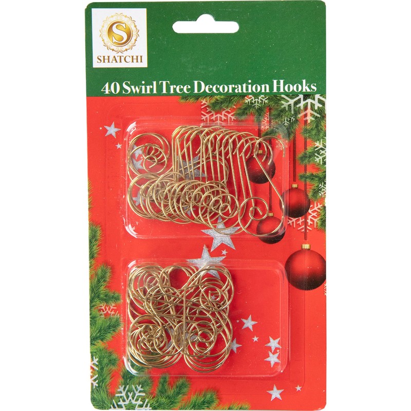 120Pcs Gold Christmas Ornaments Hangers Hooks for Christmas Tree Baubles,