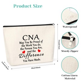 Nurse Gift CNA Gifts for Women Cosmetic Bag CNA Nurse Appreciation Gift Certified Nursing Assistant Gift Medical Student Graduation Gift Makeup Bag Nurse Week Gift Retirement Birthday Gift for Nurse