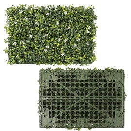 SunnyRoyal 18"x12" 26PCS Artificial Hard Panels Boxwood Sigle Side, Grass Wall Panels Topiary Hedge Plant, Privacy Hedge Screen for Outdoor, Indoor, Garden, Fence, Backyard Decor