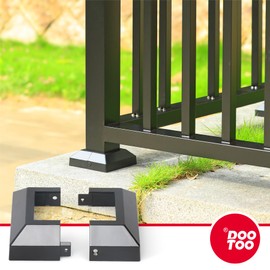 DOOTOO 4pack 2.5"(Actual: 2.5"x2.5") Aluminum Deck Post Base Cover, for Deck railings, Stairs, Patios（Black