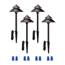 LEONLITE LED Landscape Pathway Lighting, 3W AC/DC 12V-24V Low Voltage Path Lights, 127LM Waterproof Aluminum Landscape Lights, 3000K Warm White, ETL Listed, for Walkway, Yard, Pack of 4