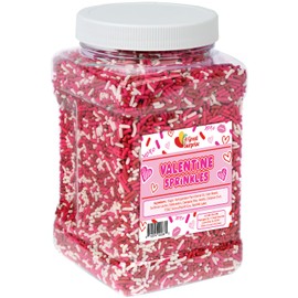 A Great Surprise Valentines Sprinkles - 2.2 LB - Red, Pink & White Sprinkles - Bulk Jimmies