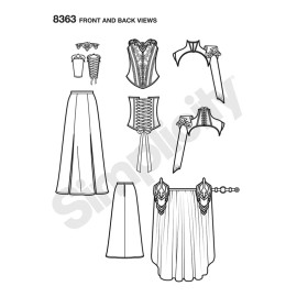 Simplicity SEWING PATTERN Womens Costume Fantasy Warrior Ranger Medieval Armor Witcher 8363 - Women 14-16-18-20-22