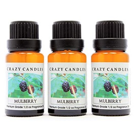 Crazy Candles Mulberry (Made in USA) 3 Bottles 1/2 FL Oz Each (15ml) Premium Grade Scented Fragrance Oil
