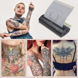 VLOXO Cordless Tattoo Stencil Printer, Portable Tattoo Thermal Transfer Copier Rechargeable Tattoo Printer Compatible with iOS & Android Phone with 10pcs Tattoo Stencil Paper