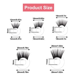 Pack of 20 Safety Eyelashes for Crochet Animals, 12/16/18/20/26 mm Doll Eyelashes, Safety Eyelashes, Safety Eyes with Eyelashes for Dolls, Toys and Plush Toys, Handmade Artworks