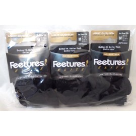 Feetures 3 x Feetures Elite Light Cushion No Show Tab Black Medium