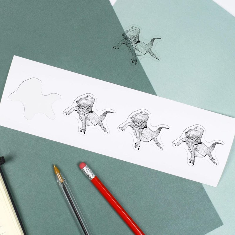 'Bearded Dragon' Clear Sticker Decal – Waterproof Film for Windows,
