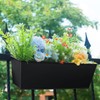 Holensun Railing Planter for Outdoor Plants 16 Inch Metal Rectangular