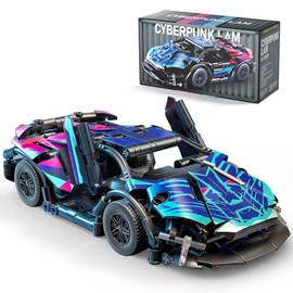 Race Cars Set Building Blocks, 1:18 MOC Cyberpunk Race Model Car Kit, Building Blocks for Adults, Race Car Toy, Birthday Gifts for Boys Girls Age 8-12+