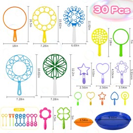 30pcs Bubble Set Bubble Sticks Set Bubble Sticks with Shelf for Indoor Outdoor Garden Party Kids Birthday Weddings