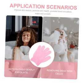 Minkissy 2sets Men's Bath Gloves Portable Exfoliating Gloves for Shower Body Scrubbers 10pcs*2