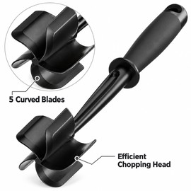 Nylon Meat Chopper for Ground Beef – 5 Curved Blades for Easy Mashing, Mixing and Everyday Hamburger Meal Prep