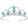 Lovelyshop Blue Gems Rhinestone Tiara for Little Kid Big Kid