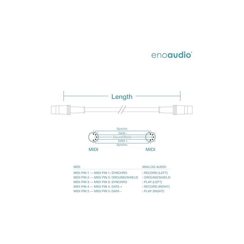enoaudio Mogami 2948 Professional Studio MIDI Cable | Neutrik Gold