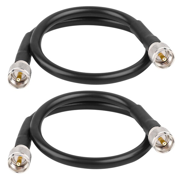 MOOKEERF 2ft 2PCS KMR400 PL259 Male to Male Coaxial Cable
