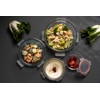 GENICOOK Nesting Glass Salad/Mixing Bowl Set With Lock Down Lids