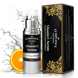 LUMINANCE NATURALS Super Vitamin C Serum for Mature Skin with Hyaluronic Acid, and Aloe Vera - Hydrating, Lifting, Face Wrinkle & Age Spot Reduction, Anti-Aging Skincare