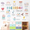 KAIRNE Rainbow Motivational Text Wall Sticker Recordar Colourful Positive Affirmation Wall Sticker for Classroom Sayings and Quotes Inspirational Wall Sticker for Girls Children's Room Bedroom