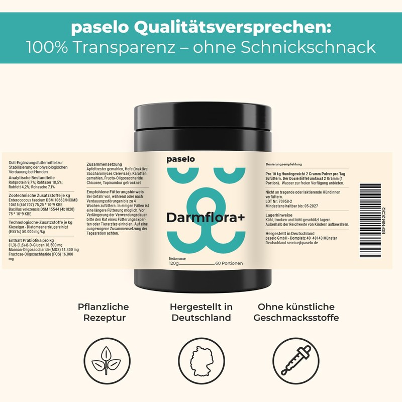 Probiotic Powder for Dogs - Paselo® Intestinal Flora+ Supports Digestion
