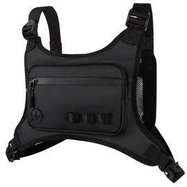 KINGSLONG Running Phone Holder Vest - Tactical Chest Bag Lightweight Chest Pack, Water Resistant Running Pack Phone Holder for Workouts, Running Backpack Vest with Pocket & Extra Storage