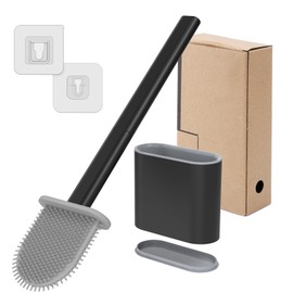 TEITEAI RV Toilet Bowl Brush - Silicone Bristles, Gentle on Toilets | Wall-Mounted for RVs, Trailers, Campers | Anti-Roll, Anti-Drip Design for Travel-Friendly Convenience