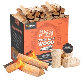 Mini Pizza Oven Oak Wood 12-14 lbs for Portable Mini Pizza Ovens - Dried Cooking Wood Miniature Logs - Oak Mini Fire Wood Sticks Great for Grilling, Smoking, BBQ - (10 Firestarters Included)