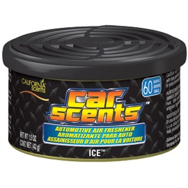 CALIFORNIA SCENTS ambientador ecológico y neutralizador de olores, juego de 4 latas a prueba de derrames para el hogar y el automóvil, camión o furgoneta, hielo, 1.5 onzas cada una
